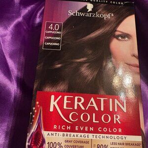 2 (TWO) Schwarzkopf #4.0 CAPPUCCINO Hair Color Kits Keratin Permanent NEW!